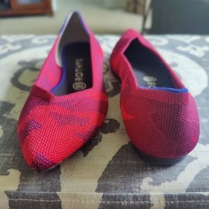 Rothy's Red Camo Pointed Flat